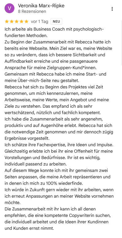 Rezension Veronika Marx Ripke